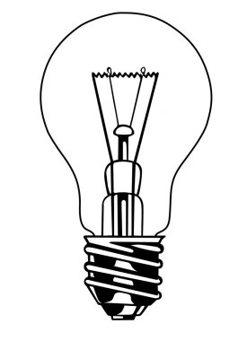 Vector light bulb on white background clipart