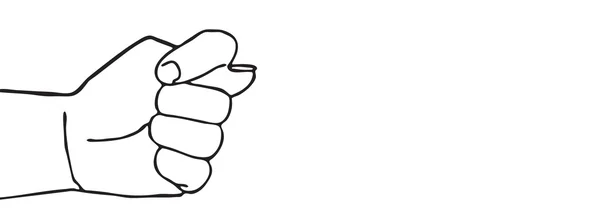 白い背景の上のベクトル シルエット手 — ストックベクタ