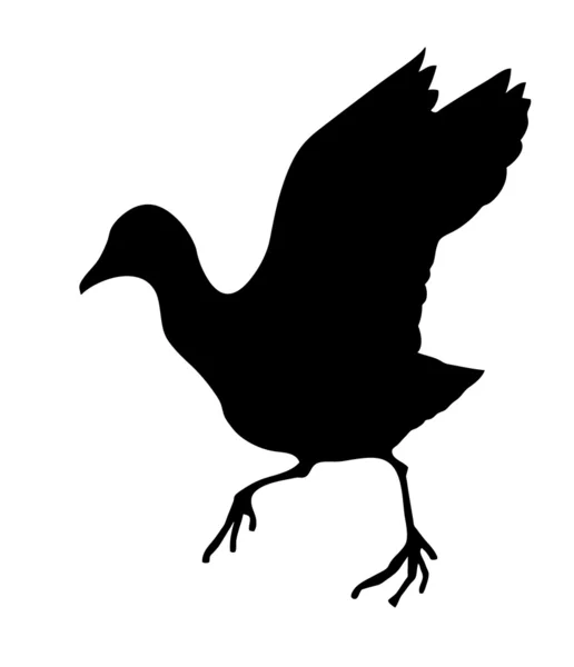 Silhouette vettoriale dell'uccello selvatico su sfondo bianco — Vettoriale Stock