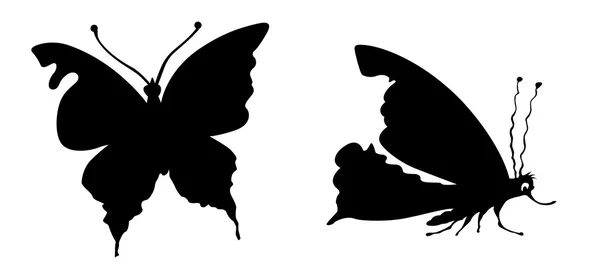 Vector silueta mariposa sobre fondo blanco — Vector de stock
