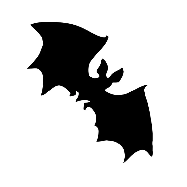 Vector silueta murciélago sobre fondo blanco — Vector de stock