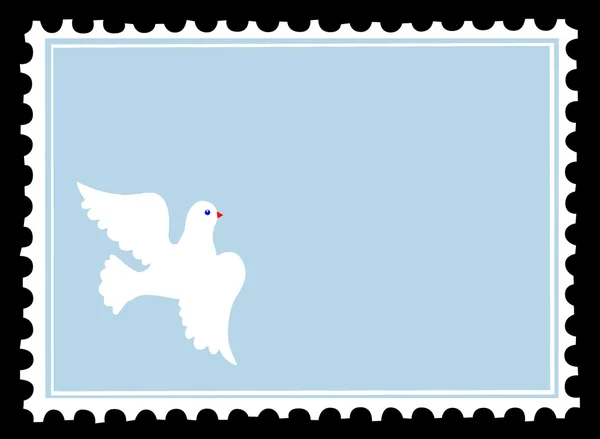 Silueta vectorial paloma en sellos postales — Archivo Imágenes Vectoriales