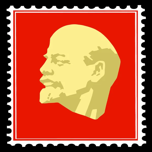 Vektor Silhouette Lenin auf Briefmarken — Stockvektor