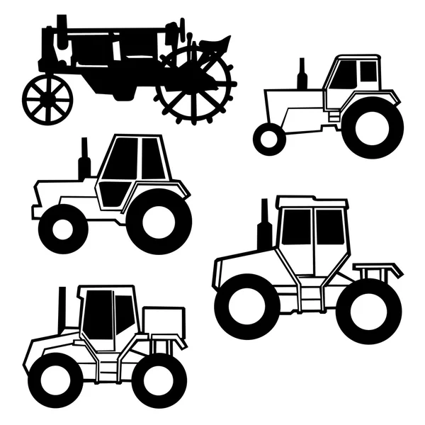 Traktor wektor zestaw na białym tle — Wektor stockowy