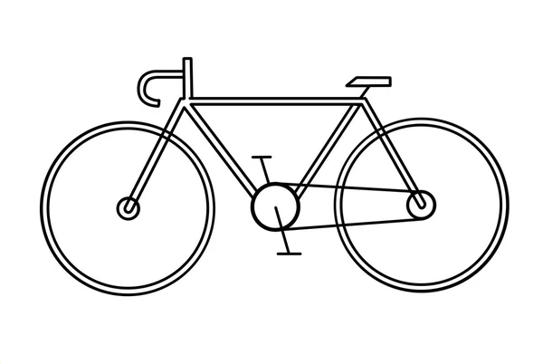 Drawing of the bicycle on white background — Stock Vector