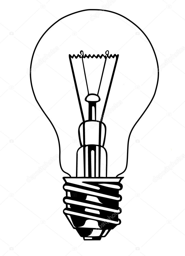 Vector light bulb on white background