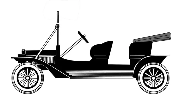 Silhouette vectorielle voiture rétro sur fond blanc — Image vectorielle
