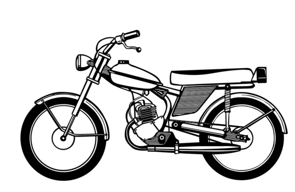 Vector silhouette moped on white background — Stock Vector