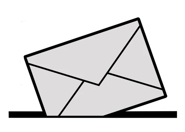 Envelope de silhueta vetorial no fundo branco — Vetor de Stock