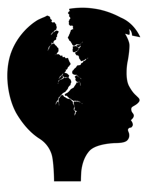 Tête de silhouette vectorielle avec fente sur fond blanc — Image vectorielle