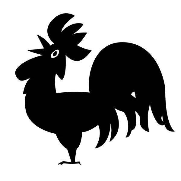 Vector silhouette cock on white background — Stock Vector