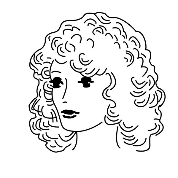 Portrait vectoriel de la fille sur fond blanc — Image vectorielle