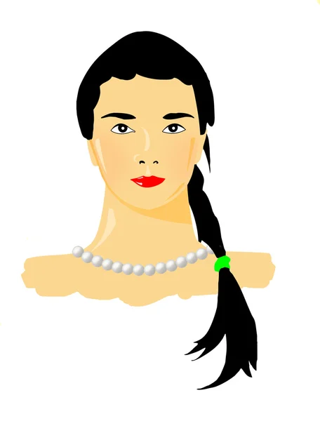 白い背景の上の女の子のベクトルの肖像 — ストックベクタ