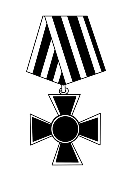 Векторна силуетна медаль на білому тлі — стоковий вектор
