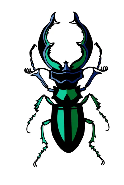 Vektorsilhouette des Käfers auf weißem Hintergrund — Stockvektor
