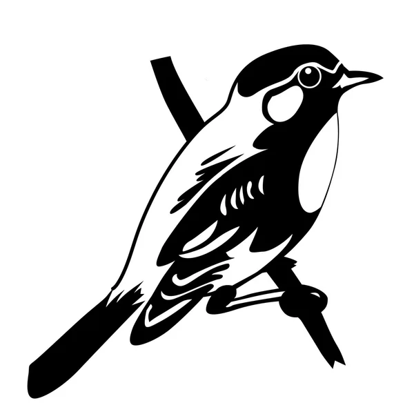 Silueta vectorial del pájaro sobre fondo blanco — Archivo Imágenes Vectoriales