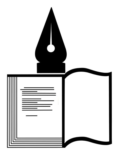 Silhouette vectorielle du livre sur fond blanc — Image vectorielle
