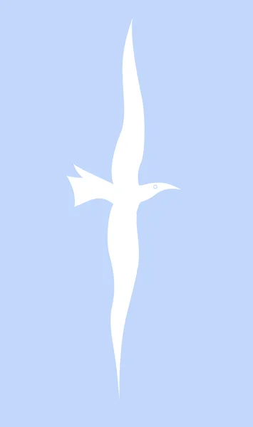 Vector silhouet van de vogel in de lucht — Stockvector
