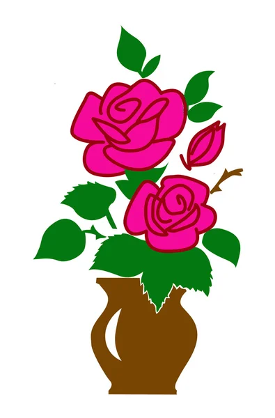 Silueta vectorial de la rosa sobre fondo blanco — Archivo Imágenes Vectoriales