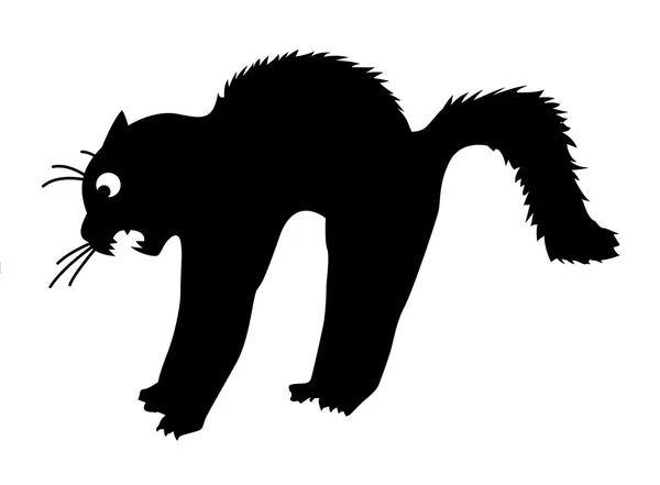 Vector silhouet van de kat op witte achtergrond — Stockvector