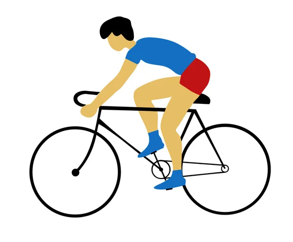 Vektorové siluetu cyklista na bílém pozadí — Stockový vektor