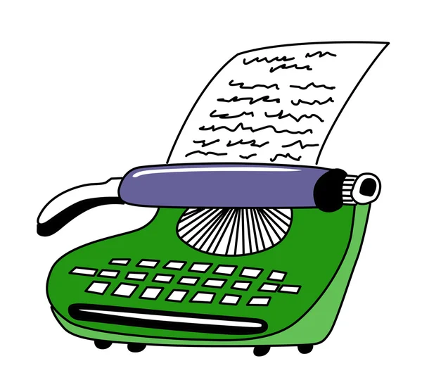 Dibujo vectorial de la máquina de escribir impresa sobre fondo blanco — Archivo Imágenes Vectoriales
