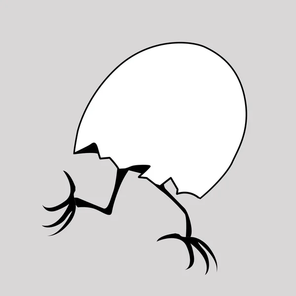 Vector silhouette nestling in egg — Stock Vector