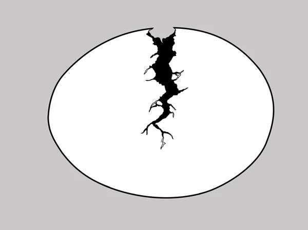 Oeuf de silhouette vectorielle avec fente sur fond gris — Image vectorielle