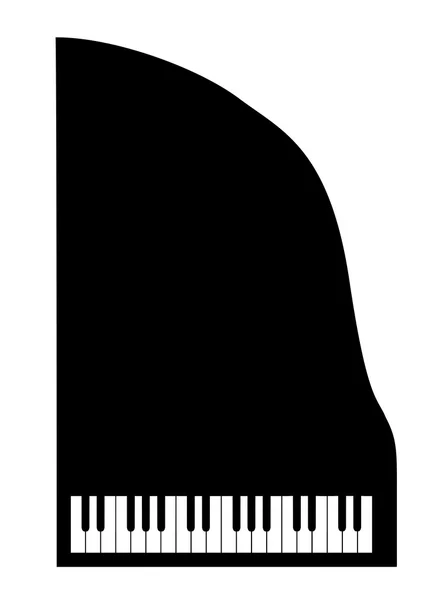 Vetor silhueta piano de cauda no fundo branco — Vetor de Stock