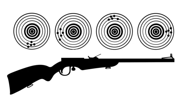 Vektorové siluetu pušky na bílém pozadí — Stockový vektor
