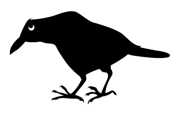 Vector silhouette sick ravens on white background — Stock Vector