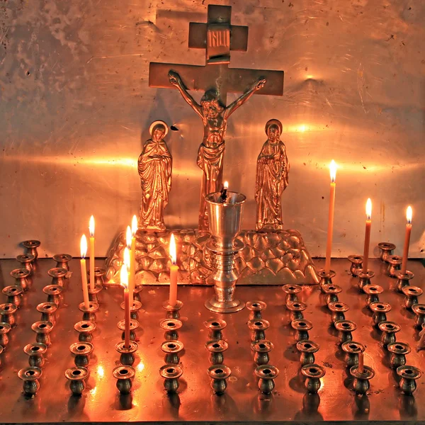 在基督教教堂蜡烛 — 图库照片#