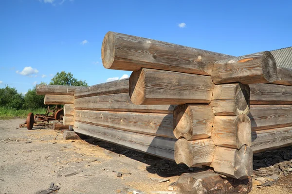 Budowa budynku drewniane — Zdjęcie stockowe