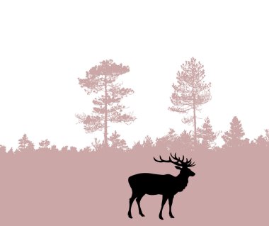 Silhouette of the deer clipart