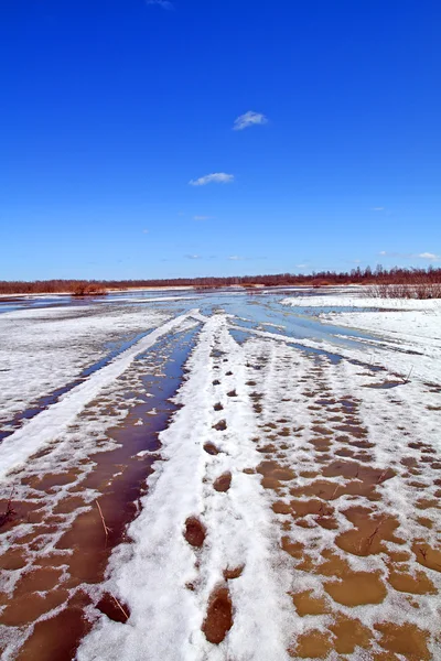 Condução de gelo no rio — Fotografia de Stock