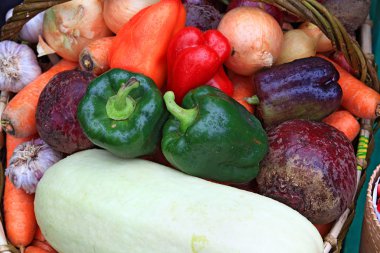 Vegetables on rural market clipart