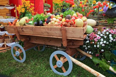 Vegetables on rural market clipart