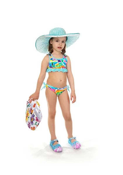 A kislány egy strand ruha. — Stock Fotó