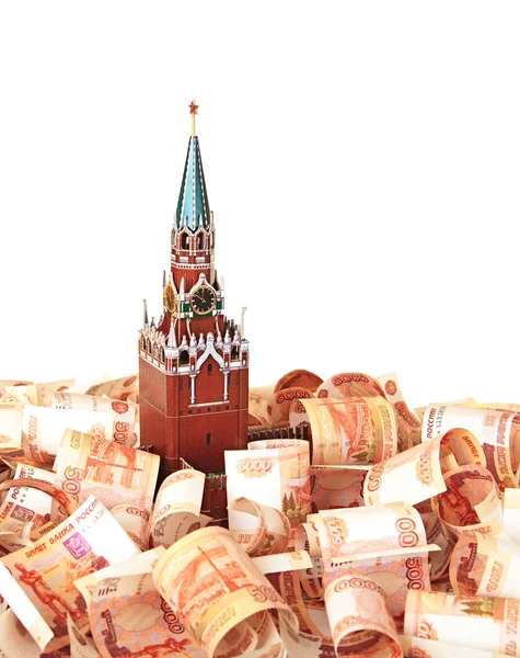 Model Kremla w tle 5 tysięcznej — Zdjęcie stockowe