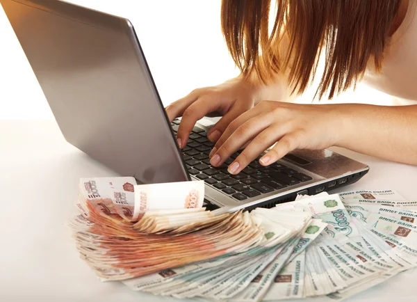 Earn money using your computer — Stock Photo, Image