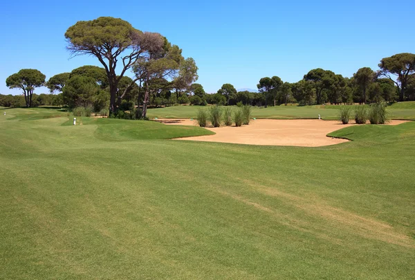 Campo de golfe com armadilha de areia . — Fotografia de Stock