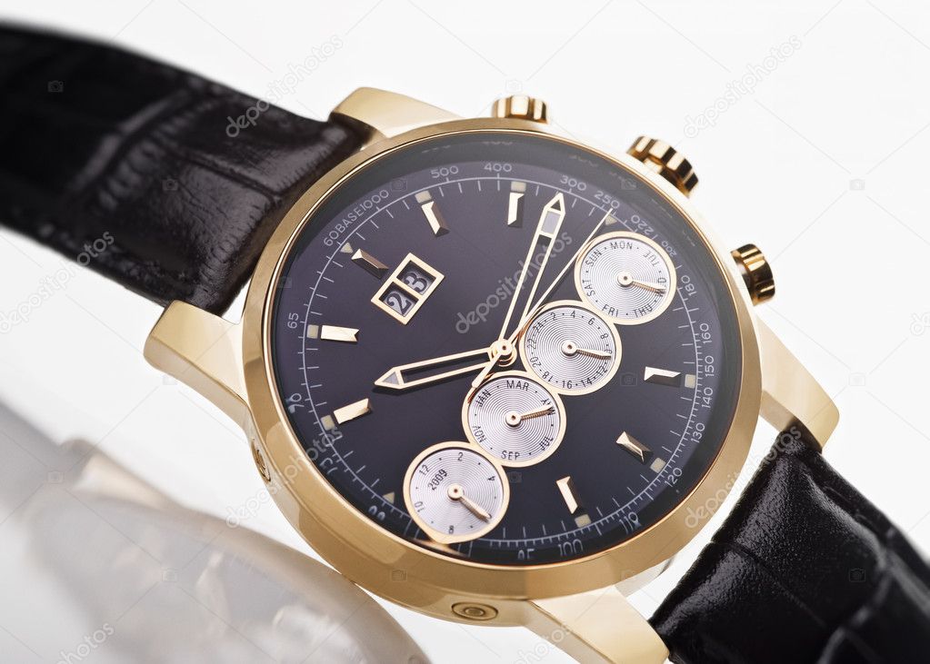 Gold men's wristwatch