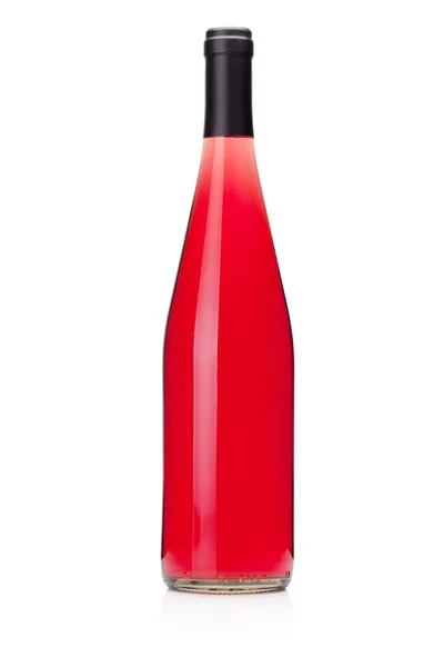 Пляшка вина троянди без етикетки — стокове фото