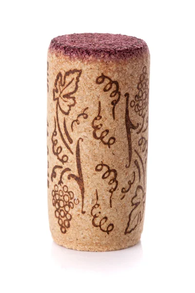 Винна пробка з виноградною ілюстрацією — стокове фото