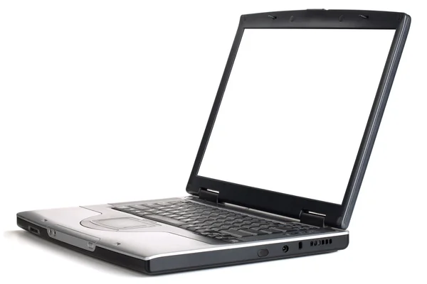 Laptop met leeg wit scherm — Stockfoto