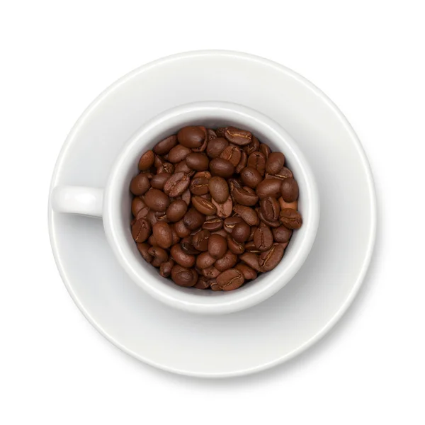 Tazza di caffè con fagioli — Foto Stock