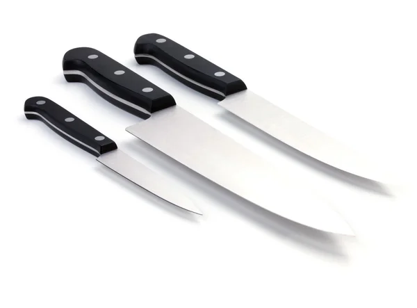 Tres cuchillos de cocina — Foto de Stock