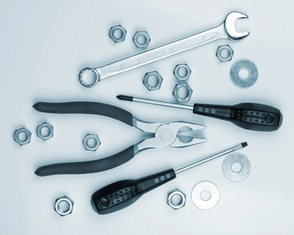 Tools and nuts — Stock Photo, Image