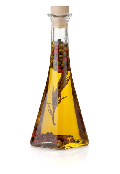Olio di oliva con pepe e rosmarino — Foto Stock