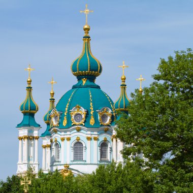 St. Andrew's church in Kyiv, Ukraine clipart